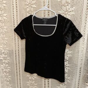 Midnight Hour black velvet top Small
